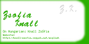 zsofia knall business card